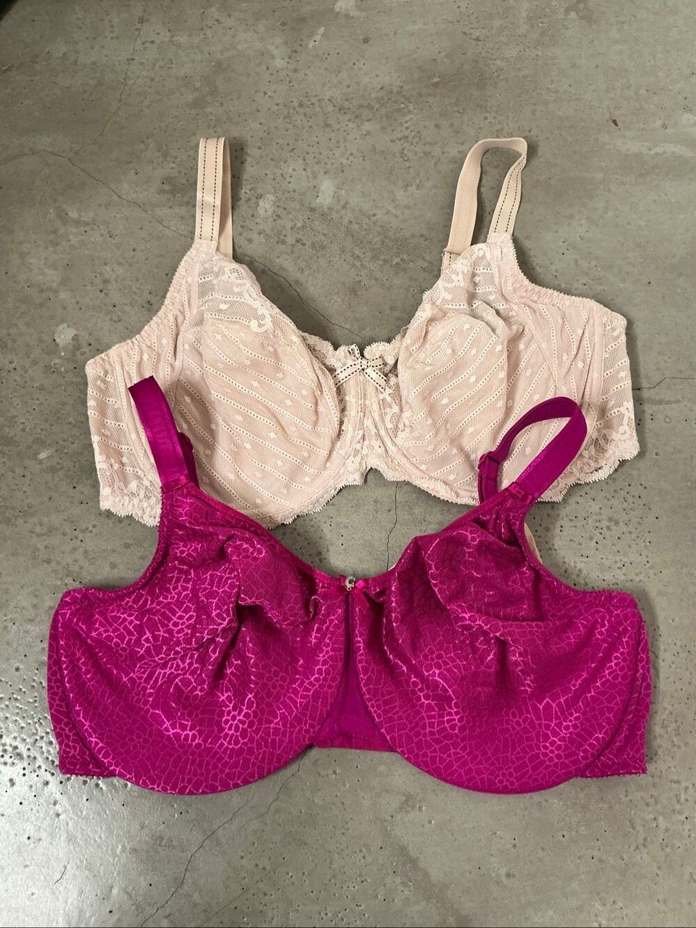 Chantelle Bra Bundle | Fuschia and Tan in 40DDD